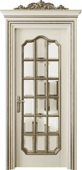 Дверь межкомнатная 6610 БМЦПА САТ-Ф. Цвет Бук марципановый золотой антик. Материал Массив бука эмаль с патиной золото античное. Коллекция Imperial. Картинка.