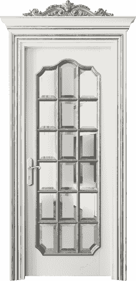 Дверь межкомнатная 6610 БЖМСА САТ Ф. Цвет Бук жемчужный серебряный антик. Материал Массив бука эмаль с патиной серебро античное. Коллекция Imperial. Картинка.