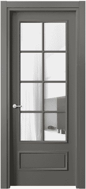 Дверь межкомнатная 8112 МКЛС Прозрачное стекло. Цвет Матовый классический серый. Материал Гладкая эмаль. Коллекция Paris. Картинка.