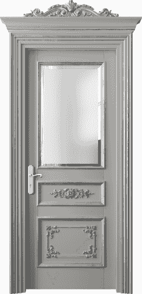 Дверь межкомнатная 6502 БНСРСА САТ-Ф. Цвет Бук нейтральный серый серебряный антик. Материал Массив бука эмаль с патиной серебро античное. Коллекция Imperial. Картинка.