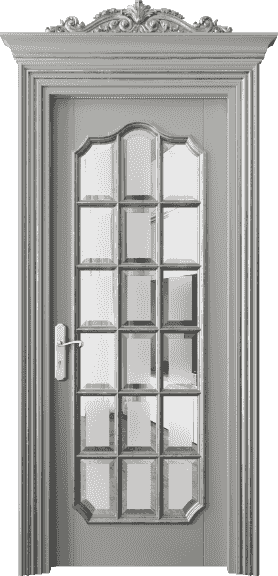 Дверь межкомнатная 6610 БНСРСА САТ-Ф. Цвет Бук нейтральный серый серебряный антик. Материал Массив бука эмаль с патиной серебро античное. Коллекция Imperial. Картинка.
