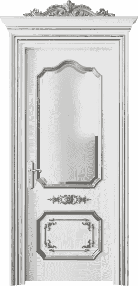 Дверь межкомнатная 6602 ББЛСА САТ Ф. Цвет Бук белоснежный серебряный антик. Материал Массив бука эмаль с патиной серебро античное. Коллекция Imperial. Картинка.