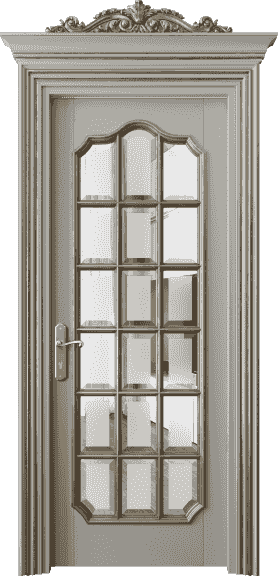 Дверь межкомнатная 6610 БНСРПА САТ-Ф. Цвет Бук нейтральный серый золотой антик. Материал Массив бука эмаль с патиной золото античное. Коллекция Imperial. Картинка.