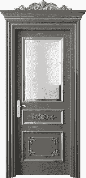 Дверь межкомнатная 6502 БКЛССА САТ-Ф. Цвет Бук классический серый серебряный антик. Материал Массив бука эмаль с патиной серебро античное. Коллекция Imperial. Картинка.