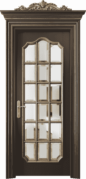 Дверь межкомнатная 6610 БАНЗА САТ Ф. Цвет Бук антрацит золотой антик. Материал Массив бука эмаль с патиной золото античное. Коллекция Imperial. Картинка.