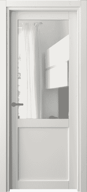 Дверь межкомнатная 2122 СТБЛ Прозрачное стекло. Цвет Софт-тач белоснежный. Материал Полипропилен. Коллекция Neo. Картинка.