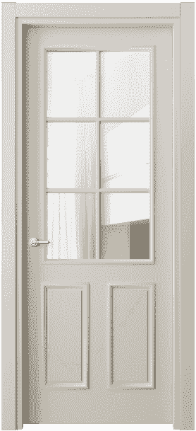 Дверь межкомнатная 8132 МОС Прозрачное стекло. Цвет Матовый облачно-серый. Материал Гладкая эмаль. Коллекция Paris. Картинка.