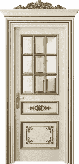 Дверь межкомнатная 6512 БМЦПА САТ-Ф. Цвет Бук марципановый золотой антик. Материал Массив бука эмаль с патиной золото античное. Коллекция Imperial. Картинка.