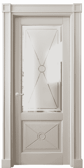 Дверь межкомнатная 6362 БСБЖ Сатинированное стекло с гравировкой и фацетом. Цвет Бук светло-бежевый. Материал Массив бука эмаль. Коллекция Toscana Litera. Картинка.