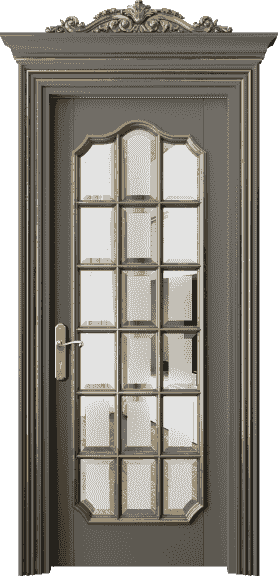 Дверь межкомнатная 6610 БКЛСПА САТ-Ф. Цвет Бук классический серый золотой антик. Материал Массив бука эмаль с патиной золото античное. Коллекция Imperial. Картинка.