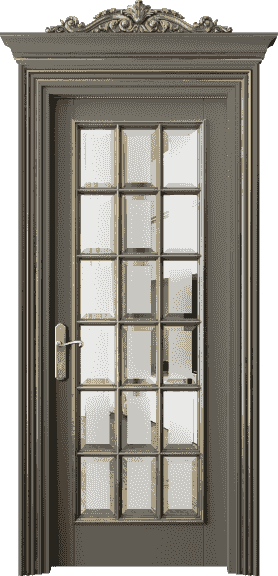 Дверь межкомнатная 6510 БКЛСПА САТ-Ф. Цвет Бук классический серый золотой антик. Материал Массив бука эмаль с патиной золото античное. Коллекция Imperial. Картинка.