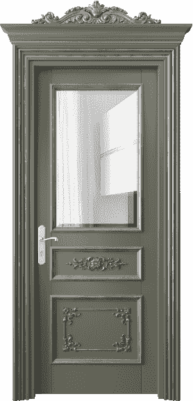 Дверь межкомнатная 6502 БОТСА ПРОЗ Ф. Цвет Бук оливковый темный серебряный антик. Материал Массив бука эмаль с патиной серебро античное. Коллекция Imperial. Картинка.