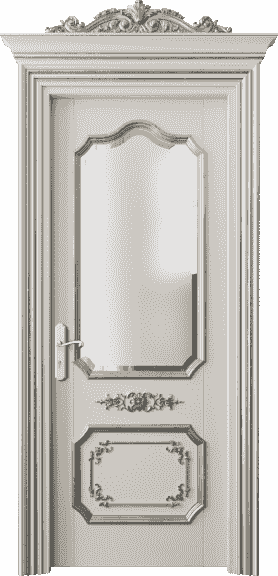 Дверь межкомнатная 6602 БОССА САТ-Ф. Цвет Бук облачный серый серебряный антик. Материал Массив бука эмаль с патиной серебро античное. Коллекция Imperial. Картинка.