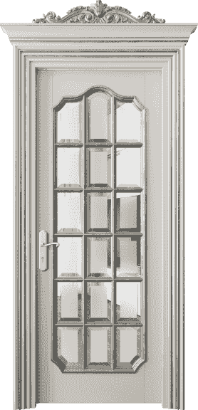 Дверь межкомнатная 6610 БОССА САТ-Ф. Цвет Бук облачный серый серебряный антик. Материал Массив бука эмаль с патиной серебро античное. Коллекция Imperial. Картинка.