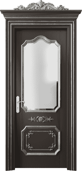 Дверь межкомнатная 6602 БАНСА САТ Ф. Цвет Бук антрацит серебряный антик. Материал Массив бука эмаль с патиной серебро античное. Коллекция Imperial. Картинка.