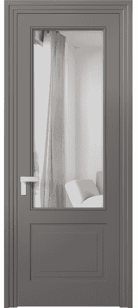 Дверь межкомнатная 8352 МКЛС Двустороннее зеркало. Цвет Матовый классический серый. Материал Гладкая эмаль. Коллекция Rocca. Картинка.