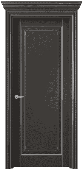 Дверь межкомнатная 6201 БАНС. Цвет Бук антрацит с серебром. Материал  Массив бука эмаль с патиной. Коллекция Royal. Картинка.