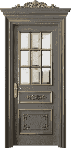 Дверь межкомнатная 6512 БКЛСПА САТ-Ф. Цвет Бук классический серый золотой антик. Материал Массив бука эмаль с патиной золото античное. Коллекция Imperial. Картинка.