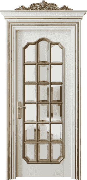 Дверь межкомнатная 6610 БСРЗА САТ Ф. Цвет Бук серый золотой антик. Материал Массив бука эмаль с патиной золото античное. Коллекция Imperial. Картинка.