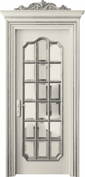 Дверь межкомнатная 6610 БМЦСА САТ-Ф. Цвет Бук марципановый серебряный антик. Материал Массив бука эмаль с патиной серебро античное. Коллекция Imperial. Картинка.
