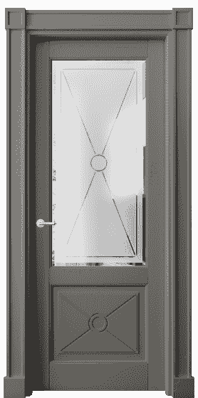 Дверь межкомнатная 6362 БКЛС Сатинированное стекло с гравировкой и фацетом. Цвет Бук классический серый. Материал Массив бука эмаль. Коллекция Toscana Litera. Картинка.