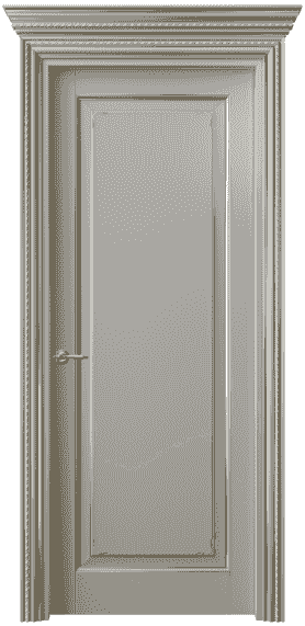 Дверь межкомнатная 6201 БНСРП. Цвет Бук нейтральный серый с позолотой. Материал  Массив бука эмаль с патиной. Коллекция Royal. Картинка.