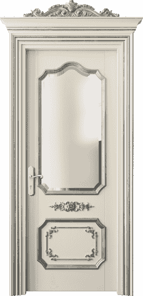 Дверь межкомнатная 6602 БМЦСА САТ-Ф. Цвет Бук марципановый серебряный антик. Материал Массив бука эмаль с патиной серебро античное. Коллекция Imperial. Картинка.