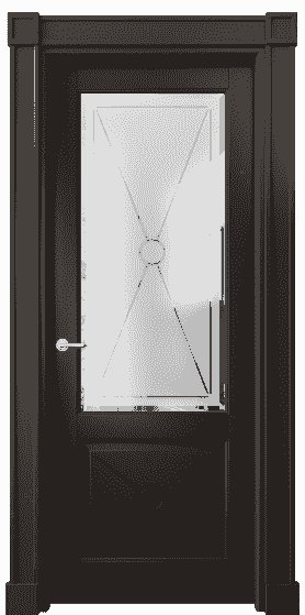 Дверь межкомнатная 6362 БАН Сатинированное стекло с гравировкой и фацетом. Цвет Бук антрацит. Материал Массив бука эмаль. Коллекция Toscana Litera. Картинка.