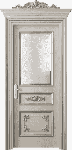 Дверь межкомнатная 6502 БСБЖСА САТ-Ф. Цвет Бук светло-бежевый серебряный антик. Материал Массив бука эмаль с патиной серебро античное. Коллекция Imperial. Картинка.