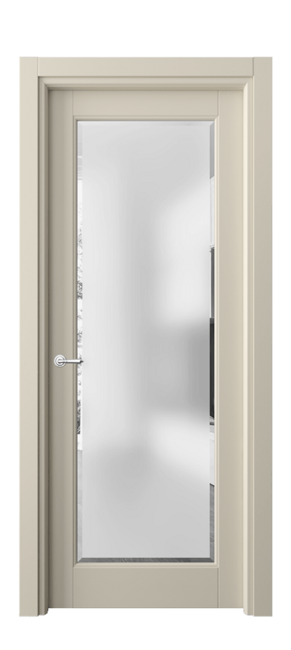 Межкомнатная дверь Toscana Litera 6300 Бук бежево-серый Сатинированное стекло с фацетом Цена 85360 ₸ | Volhovec