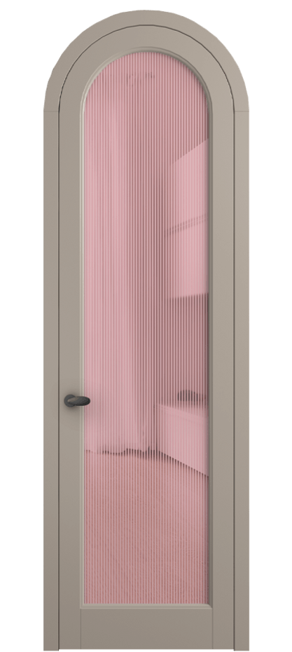 Межкомнатная дверь Palazzo 6814 Матовый бисквитный Рифлёное розовое стекло "Дюна", триплекс Цена 818400 ₸ | Volhovec