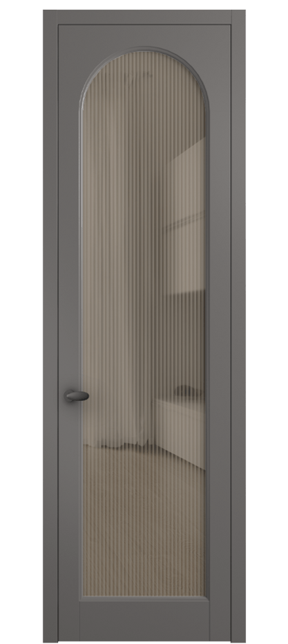 Межкомнатная дверь Palazzo 6804 Матовый классический серый Рифлёное бронзовое стекло "Moru", триплекс Цена 655400 ₸ | Volhovec