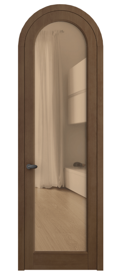 Межкомнатная дверь Палаццо 6814 Бук тёмный матовый Прозрачное оранжевое стекло, триплекс Цена 1298347 ₸ | Volhovec