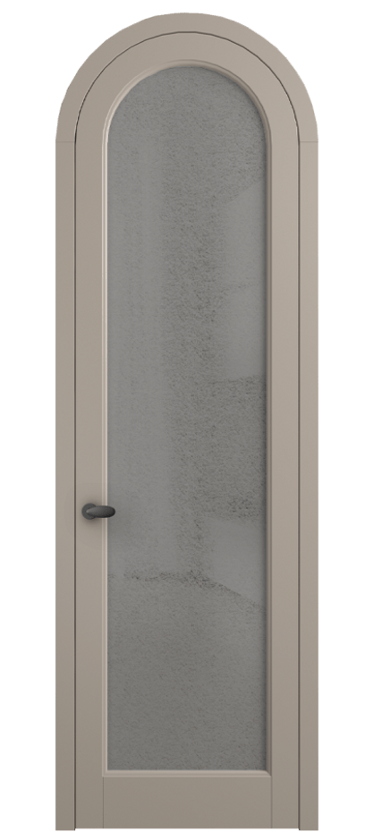 Межкомнатная дверь Palazzo 6814 Матовый бисквитный Фактурное серое стекло "Лёд", триплекс Цена 818400 ₸ | Volhovec