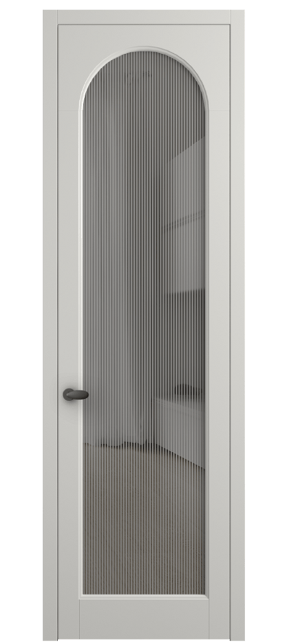 Межкомнатная дверь Palazzo 6804 Матовый серый Рифлёное серое стекло "Дюна", триплекс Цена 642900 ₸ | Volhovec
