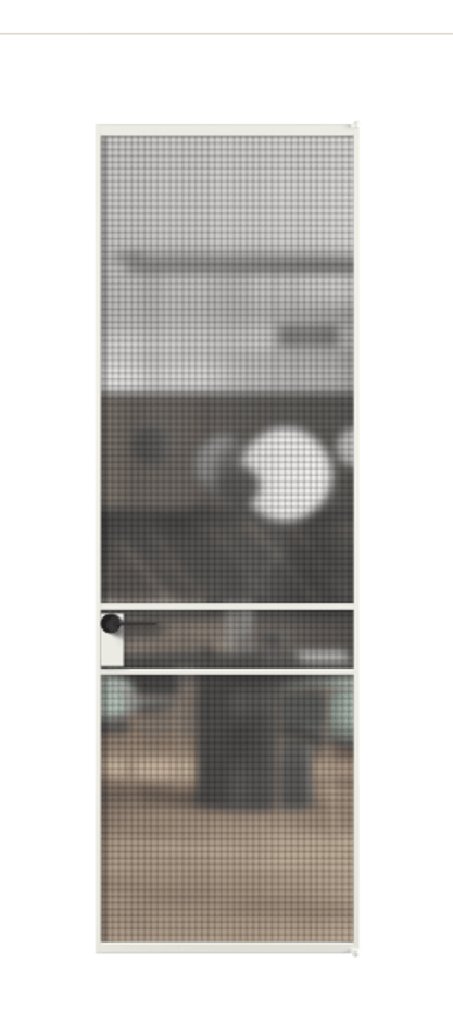 Алюминиевая дверь АЛПЛ040.02 Алюминий светло-серый Декоративное стекло с сеткой "Mesh silver", триплекс, 6 мм Цена 732900  | Volhovec