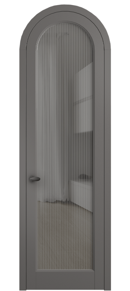 Межкомнатная дверь Palazzo 6814 Матовый классический серый Рифлёное серое стекло "Moru", триплекс Цена 830900 ₸ | Volhovec