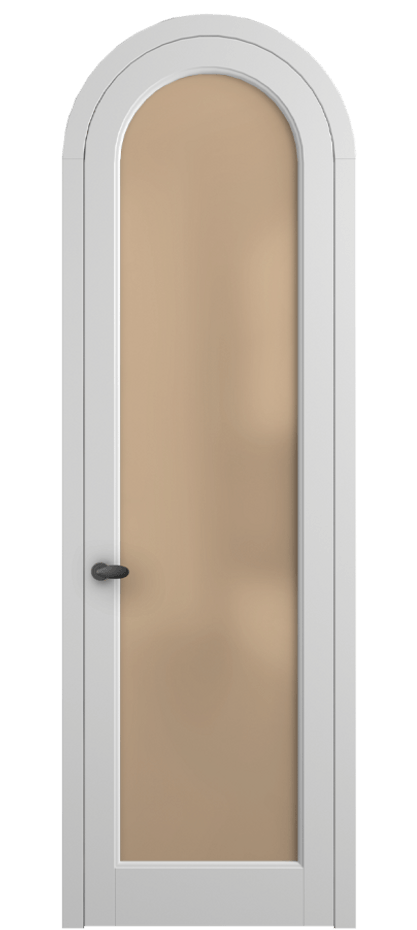 Межкомнатная дверь Palazzo 6814 Матовый белоснежный Сатинированное оранжевое стекло, триплекс Цена 781000 ₸ | Volhovec