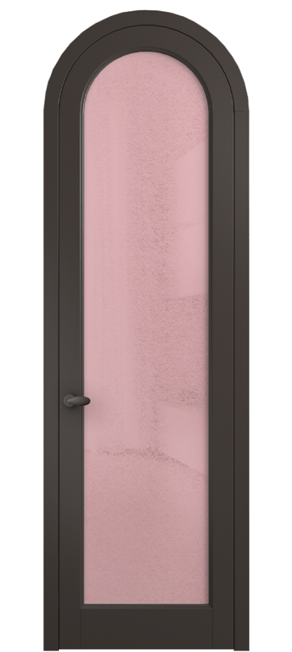Межкомнатная дверь Palazzo 6814 Матовый антрацит Фактурное розовое стекло "Лёд", триплекс Цена 818400 ₸ | Volhovec