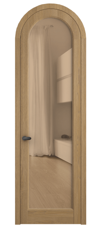 Межкомнатная дверь Палаццо 6814 Дуб пшеничный матовый Прозрачное оранжевое стекло, триплекс Цена 1559998 ₸ | Volhovec