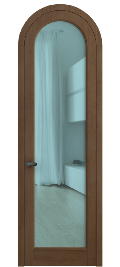 Межкомнатная дверь Палаццо 6814 Бук тёмный матовый Прозрачное голубое стекло, триплекс Цена 1298347 ₸ | Volhovec