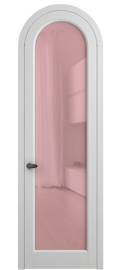 Межкомнатная дверь Palazzo 6814 Матовый белоснежный Рифлёное розовое стекло "Дюна", триплекс Цена 818400 ₸ | Volhovec
