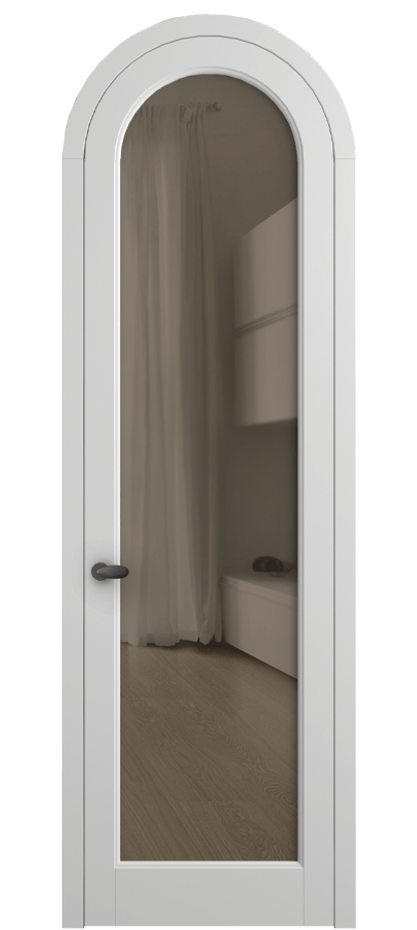 Межкомнатная дверь Palazzo 6814 Матовый белоснежный Прозрачное бронзовое стекло, триплекс Цена 781000 ₸ | Volhovec