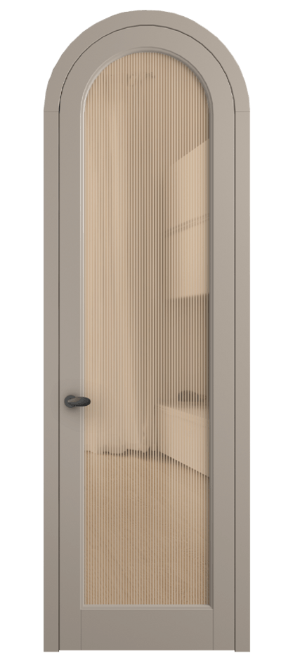 Межкомнатная дверь Palazzo 6814 Матовый бисквитный Рифлёное оранжевое стекло "Дюна", триплекс Цена 818400 ₸ | Volhovec