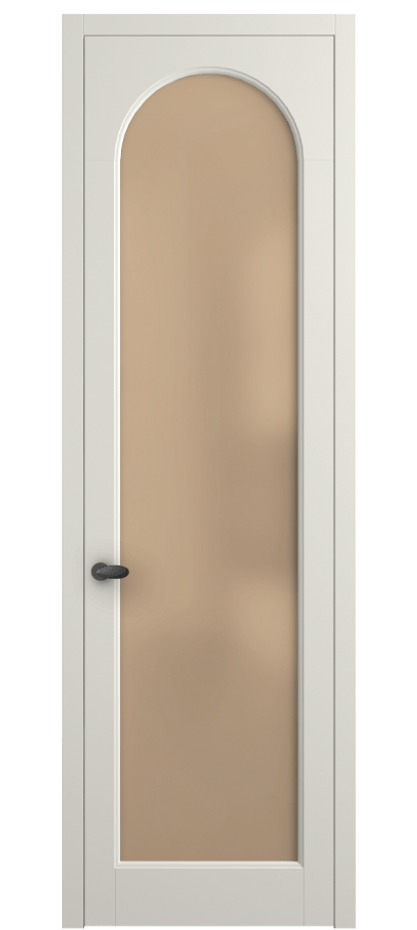 Межкомнатная дверь Палаццо 6804 Матовый жемчужный Сатинированное оранжевое стекло, триплекс Цена 733539 ₸ | Volhovec