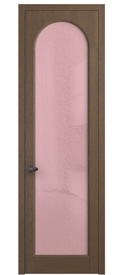 Межкомнатная дверь Палаццо 6804 Дуб туманный матовый Фактурное розовое стекло "Лёд", триплекс Цена 1165971 ₸ | Volhovec