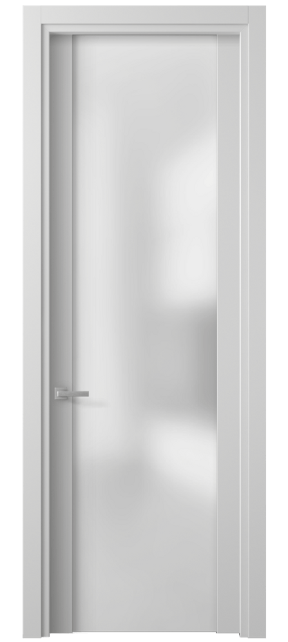 Межкомнатная дверь Planum 4114 Матовый белоснежный Сатинированное стекло Цена 296020 ₸ | Volhovec