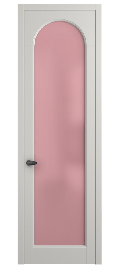 Межкомнатная дверь Палаццо 6804 Матовый серый Сатинированное розовое стекло, триплекс Цена 733539 ₸ | Volhovec