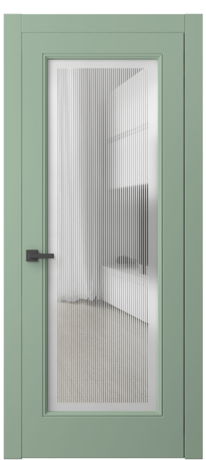 Межкомнатная дверь Linea 8300 Матовый белоснежный Сатинированное с гравировкой "Каннелюры", триплекс Цена 662100 ₸ | Volhovec