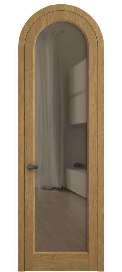 Межкомнатная дверь Палаццо 6814 Дуб солнечный матовый Прозрачное бронзовое стекло, триплекс Цена 1559998 ₸ | Volhovec